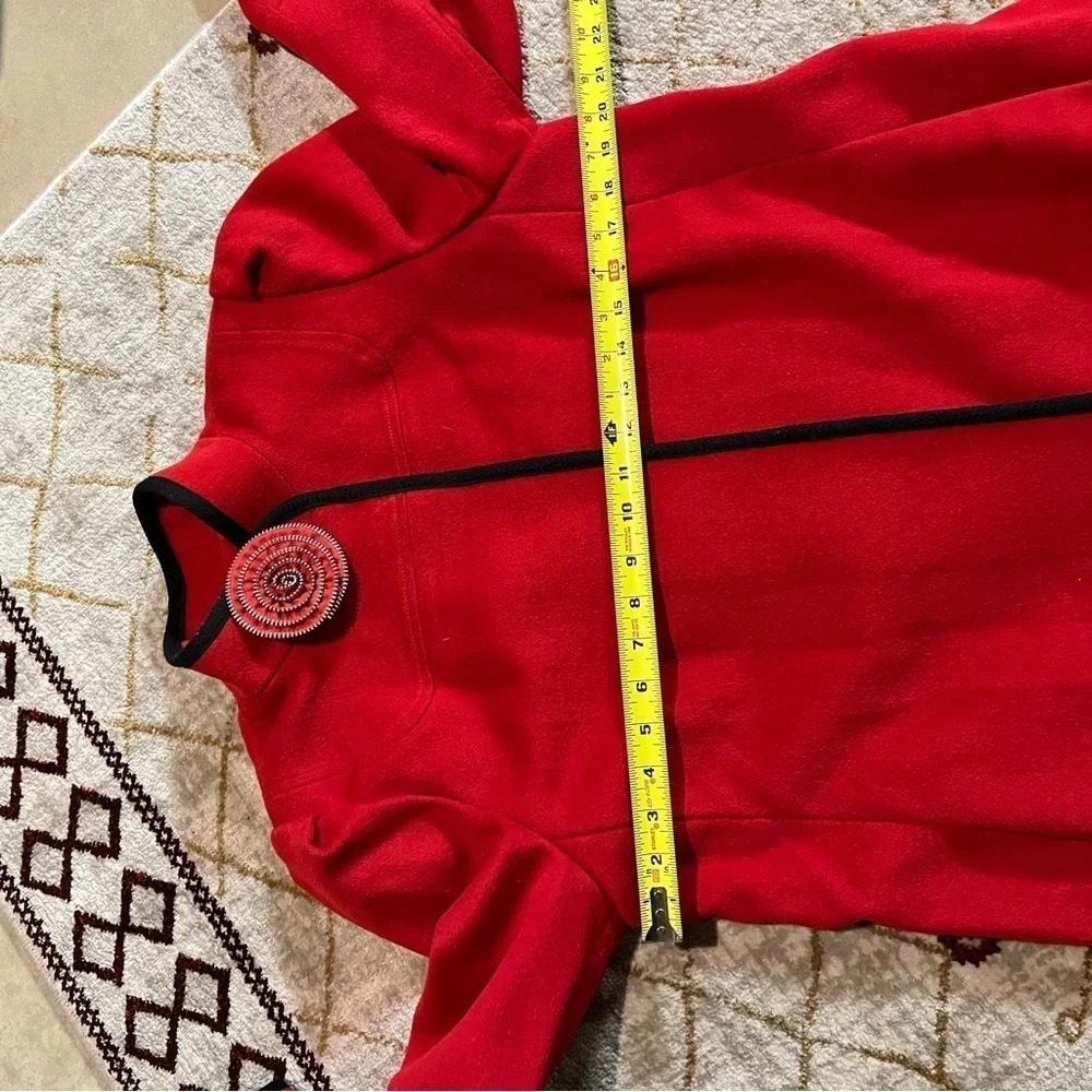 Vintage Worumbo a Stevens Fabric Fashioned by Jill Jr. 100% Wool Red Pea Coat - Picture 10 of 11